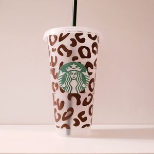 Cheetah print Starbucks tumbler